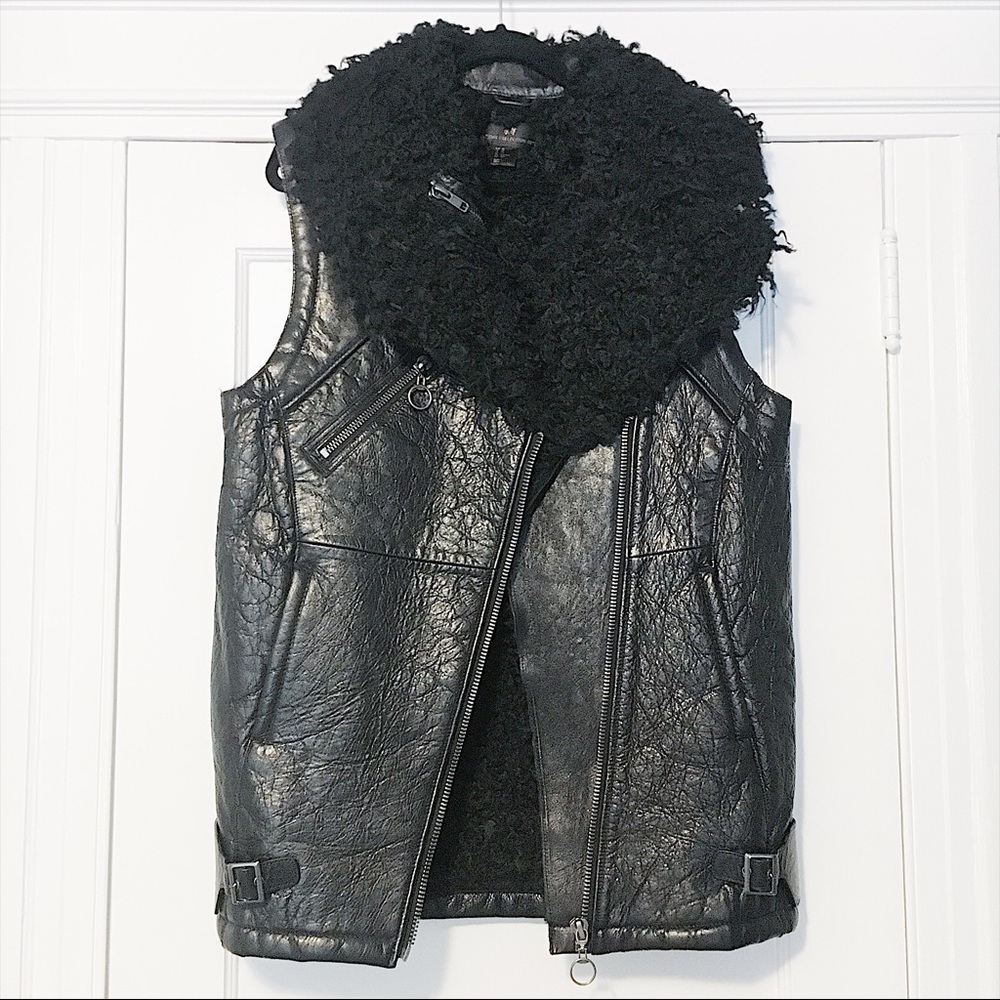 H&M Autumn Collection 2013 Leather Fur Moto Vest